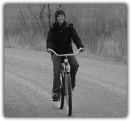 Laura riding a bike